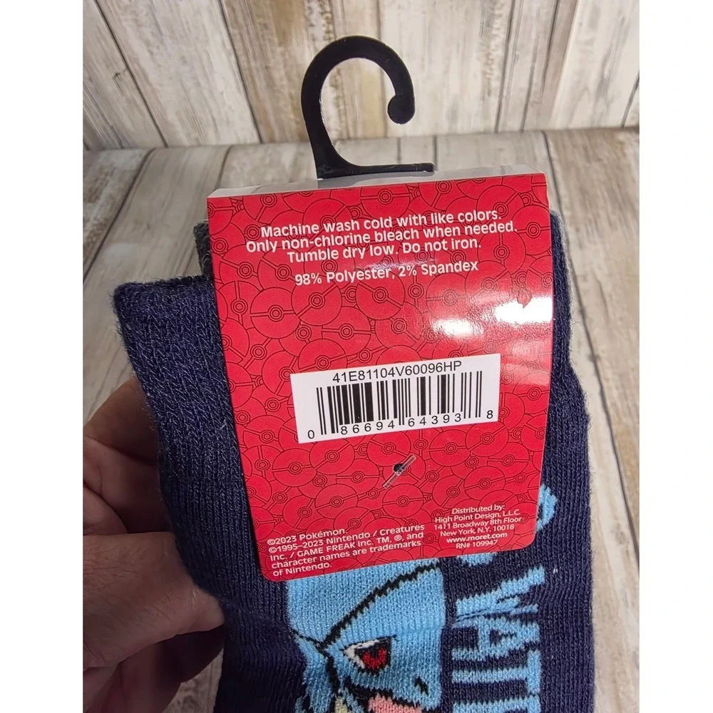 Pokemon Hunter x Hunter Anime Crew Socks Bundle 2 Pairs Pikachu Squirtle Gon NEW